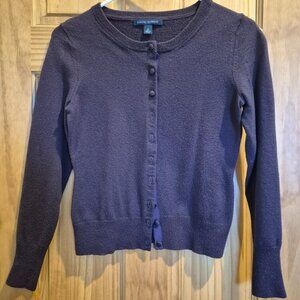 Banana Republic Merino Wool Blend Cardigan in Plum